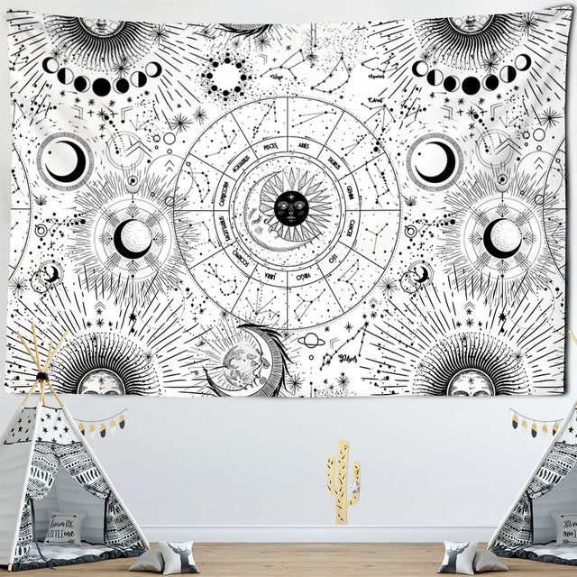 Nordic Sun Moon Mandala Starry Tapestry