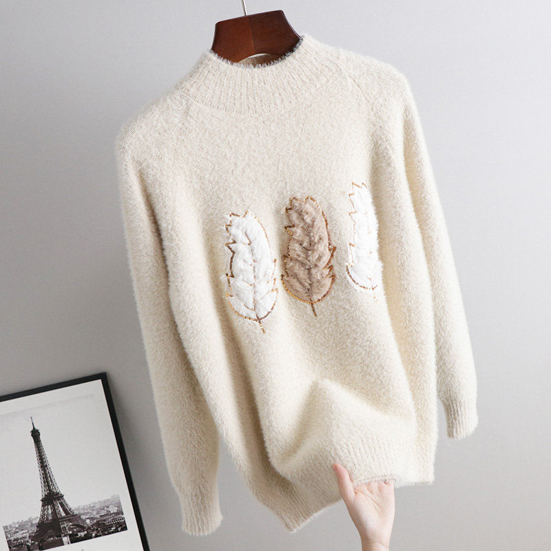 Small fragrance knitted mink sweater