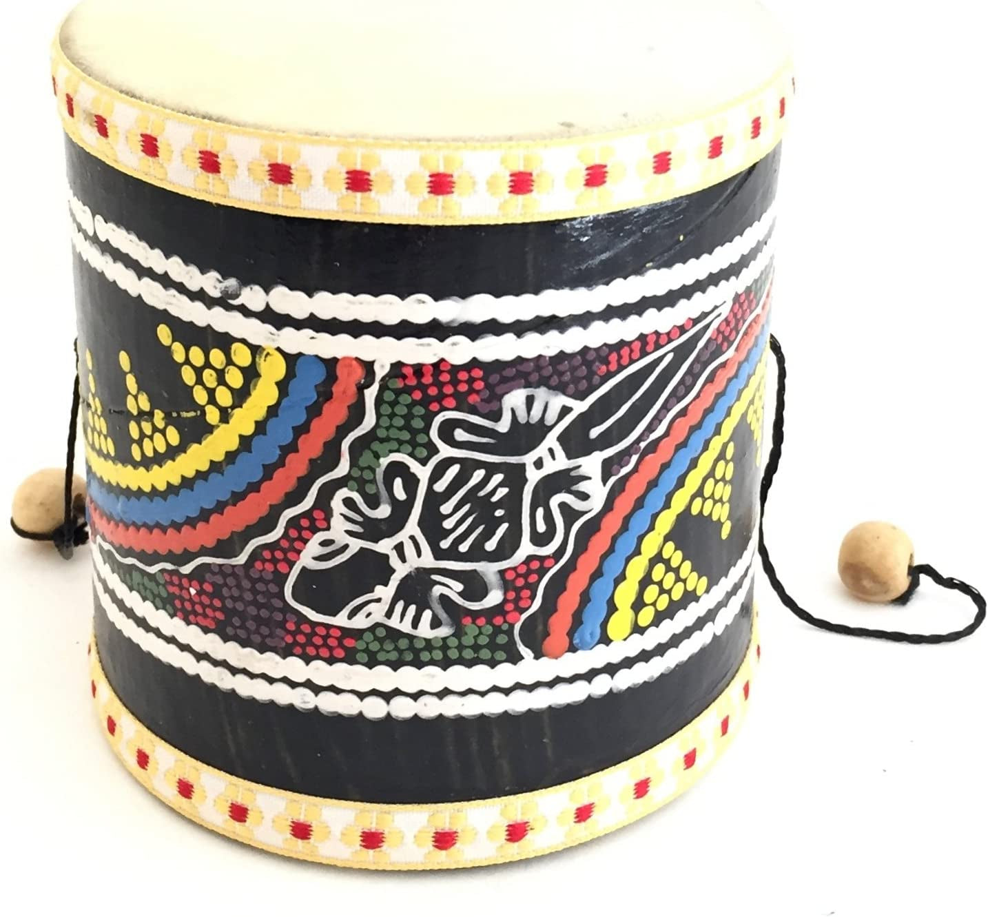 Djembe Drum Wood Hand Drum Hand Painted Damaru Mini Drum - ® BRAND - Professional Sound