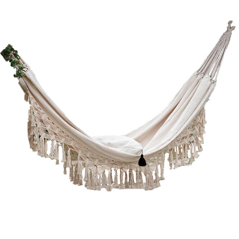Large 2 Person Hammock Boho Style Brazilian Macrame Fringed Deluxe Double Hammock Net Swing Chair Indoor Hanging Swing