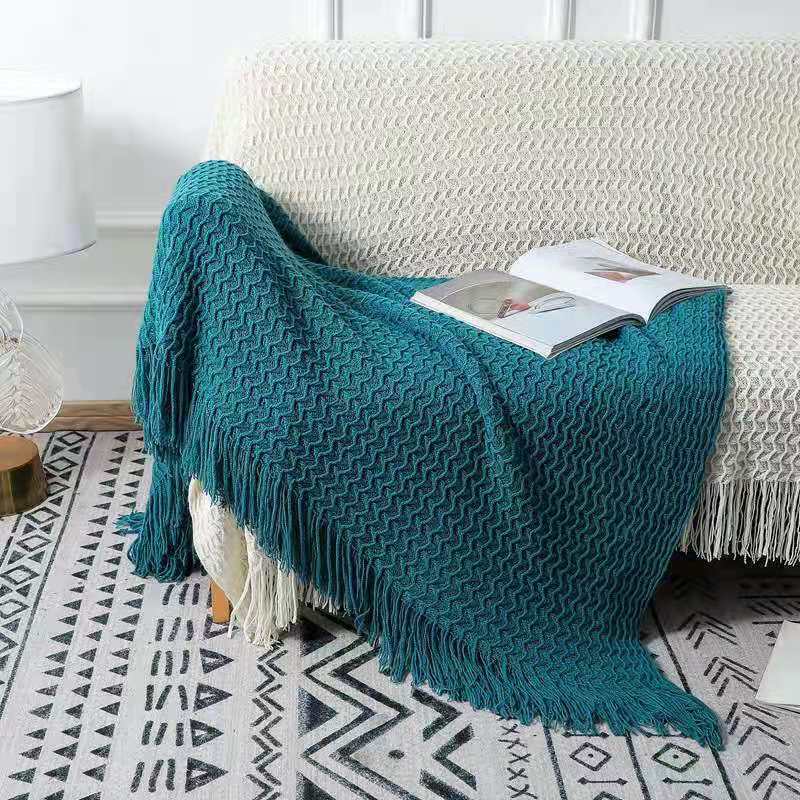 Air-conditioned Nap Sofa Solid Color Knitted Blanket