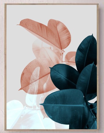 Nordic abstract leaves flowers hanging painting heart