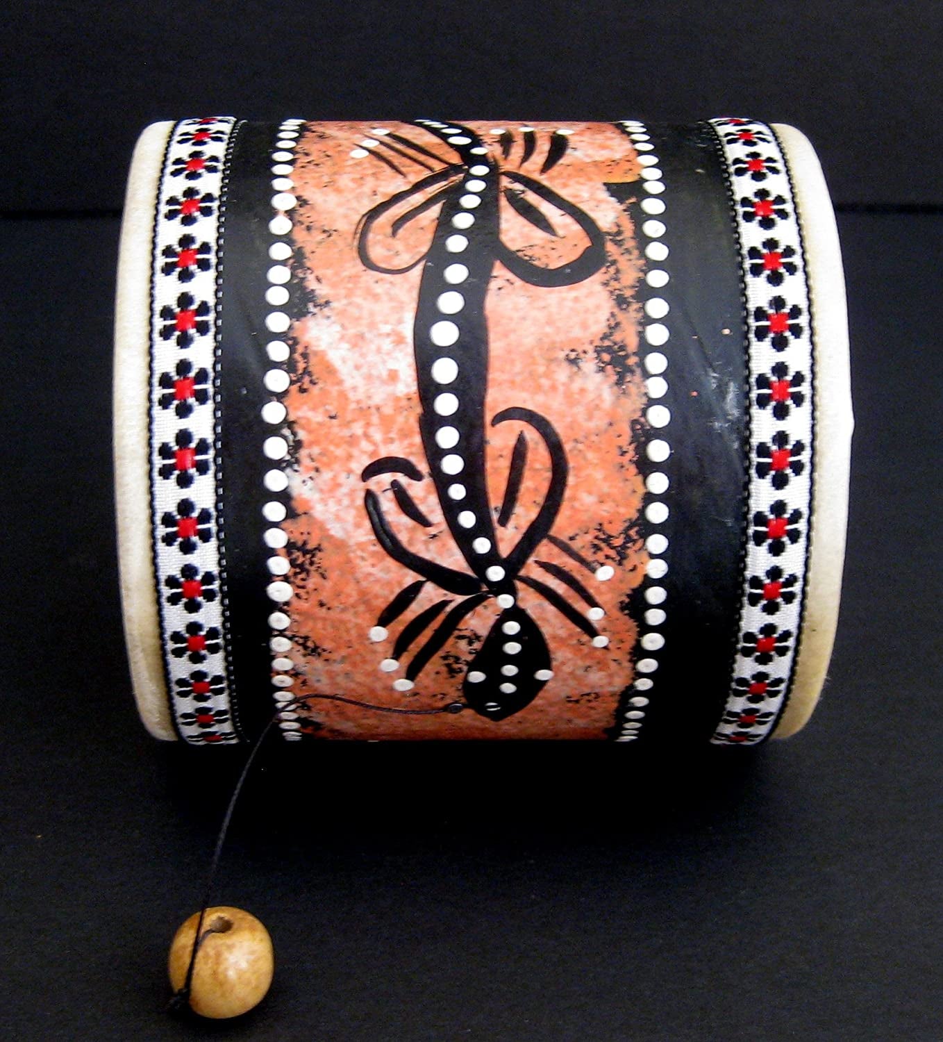 Djembe Drum Wood Hand Drum Hand Painted Damaru Mini Drum - ® BRAND - Professional Sound