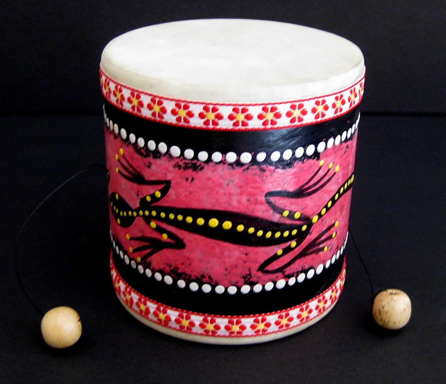 Djembe Drum Wood Hand Drum Hand Painted Damaru Mini Drum - ® BRAND - Professional Sound