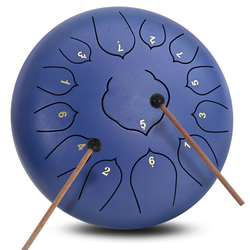 CVNC Steel Tongue Drum 12 Inch 13 Note Lotus Style Drum with Drumstick Drum Bag Music Book Percussion Instruments Accessories