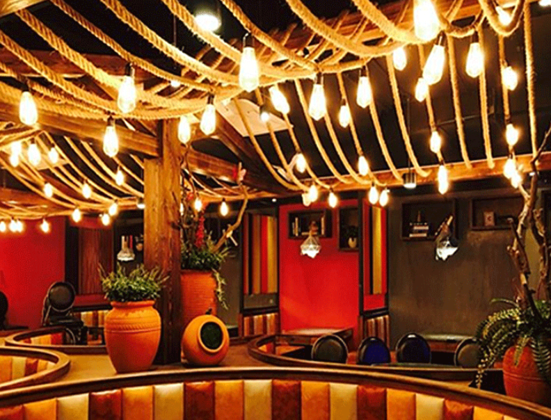 Long hemp rope retro hemp chandelier decorative craft light diy handmade creative hemp rope