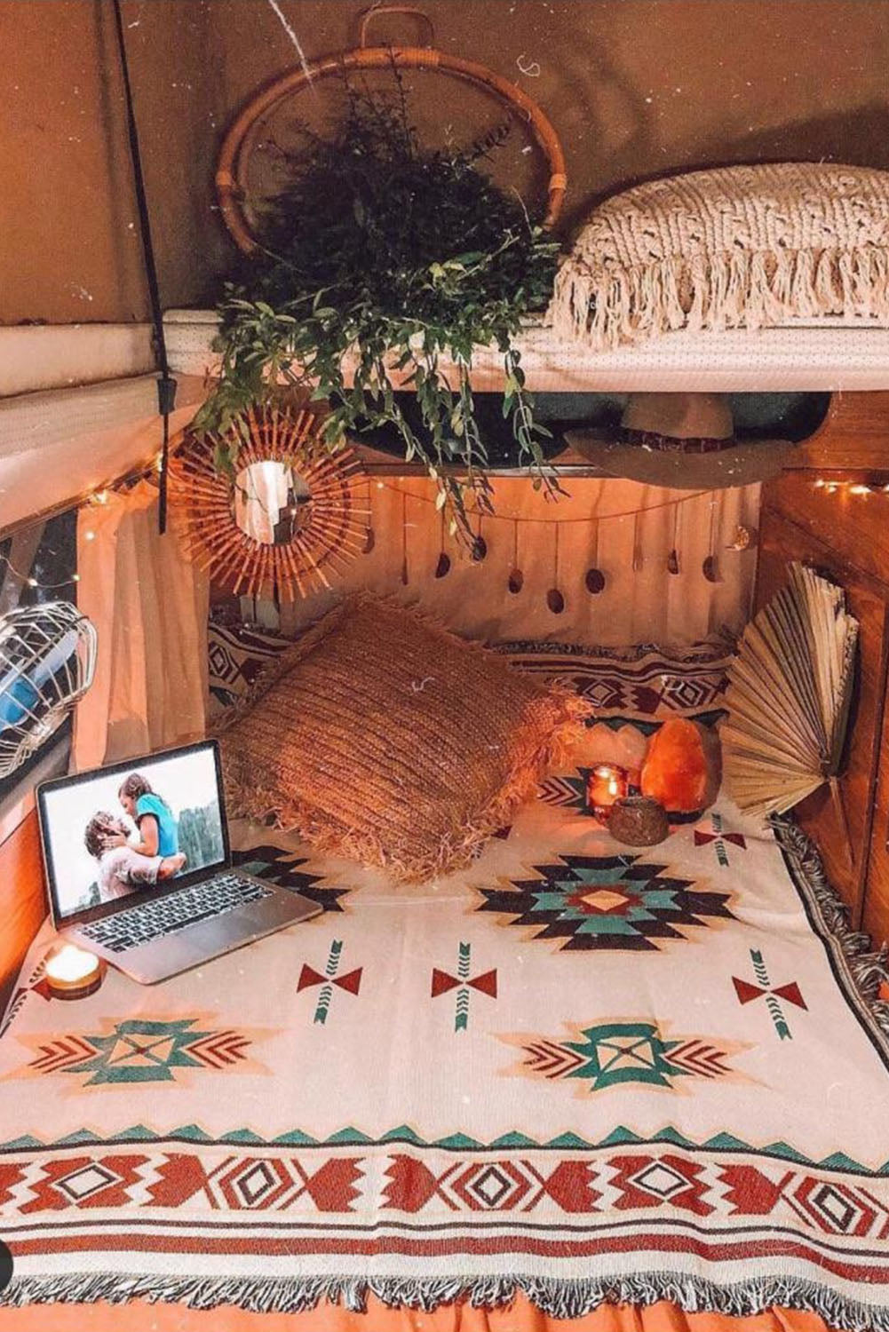 Aztec Pattern Knit Fringe Trim Blanket 90*150cm
