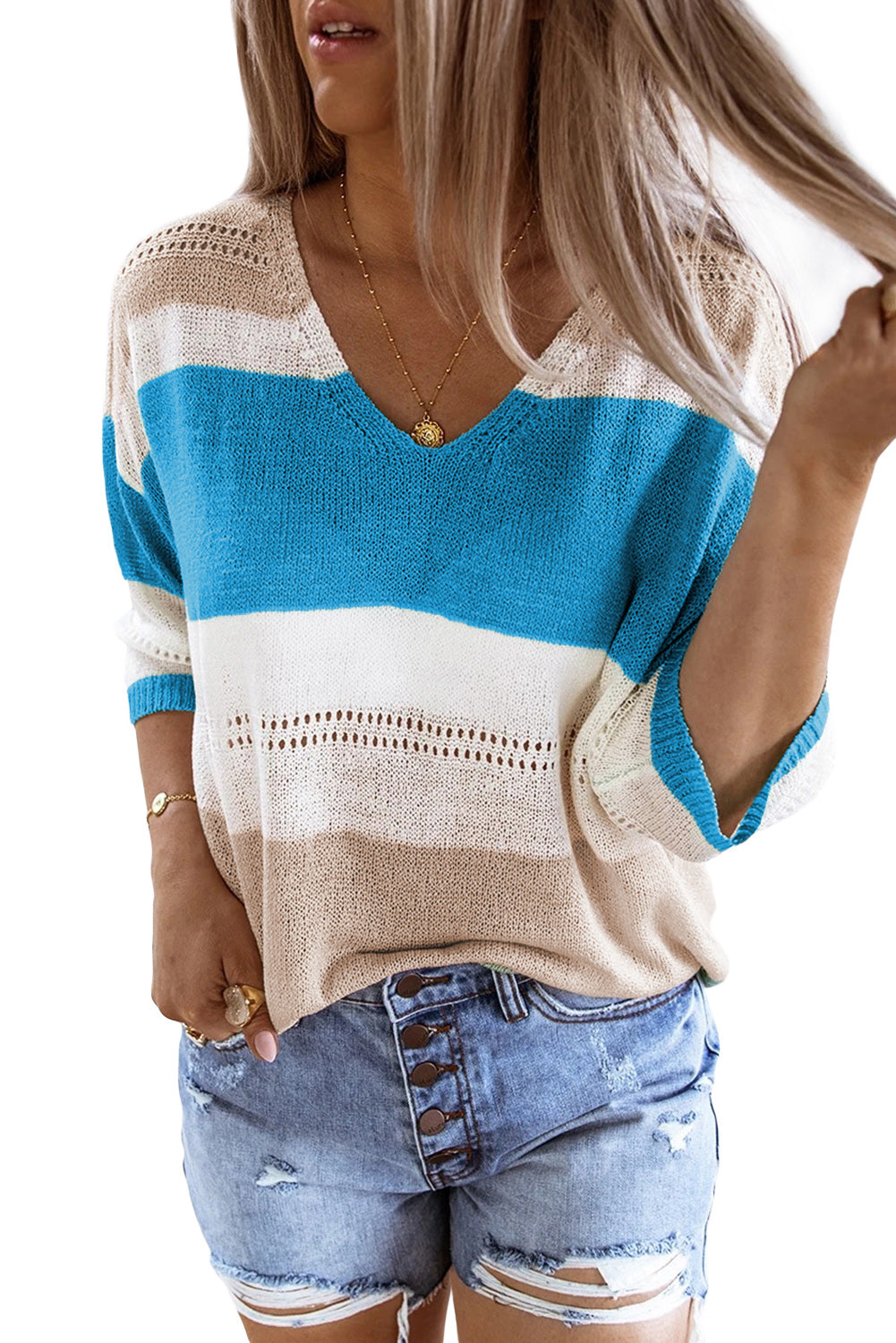 Spring Meadow Long Sleeve Loose Casual Knit Top