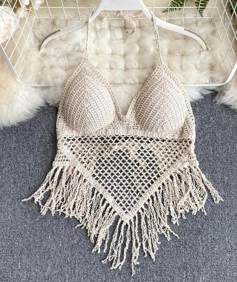 Cute Tops Women Halter Top Ropa De Mujer Sexy Crochet Camisole Women Hollow Out Crochet Tanks Tops