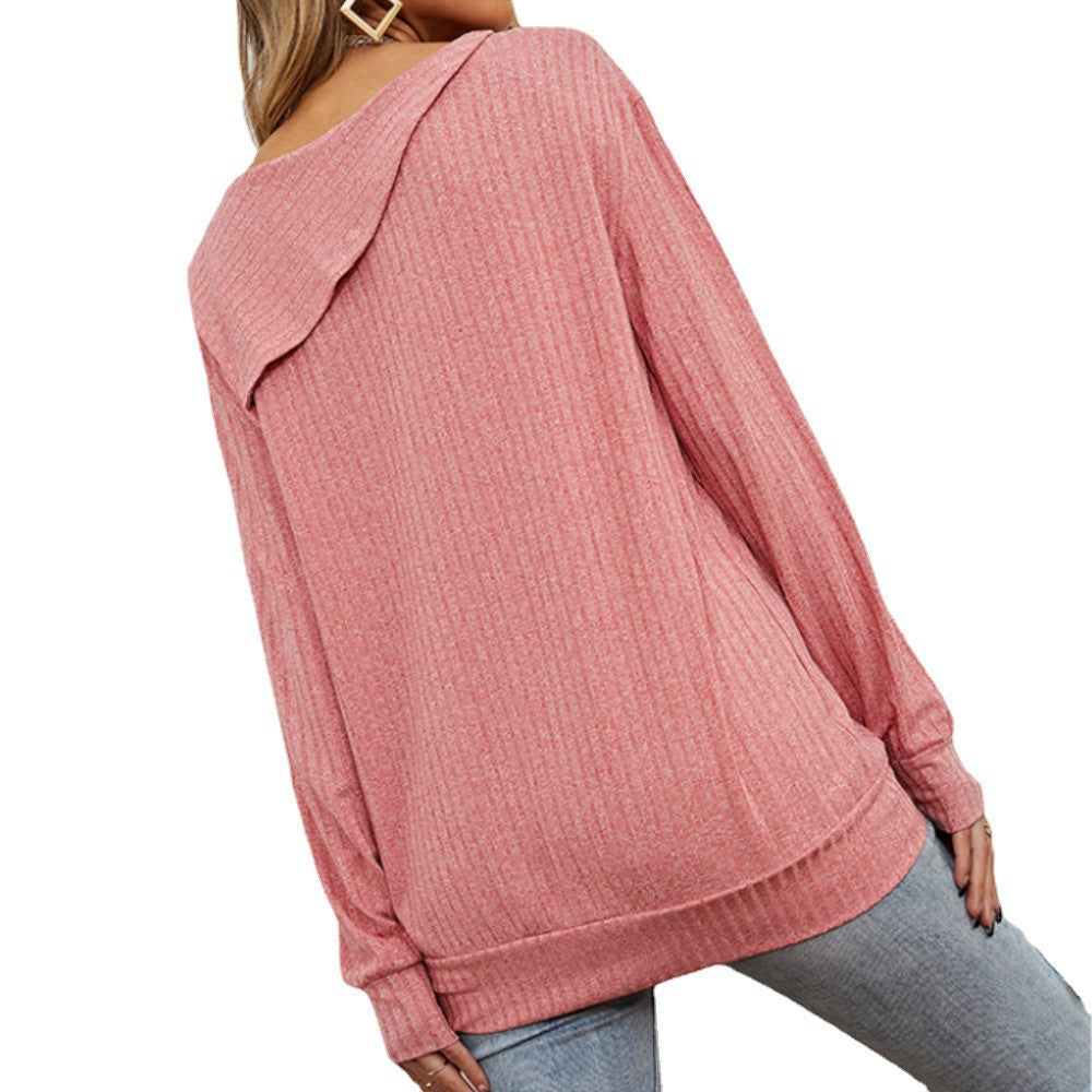 Leisure Loose Long Sleeve Pullover Shirt