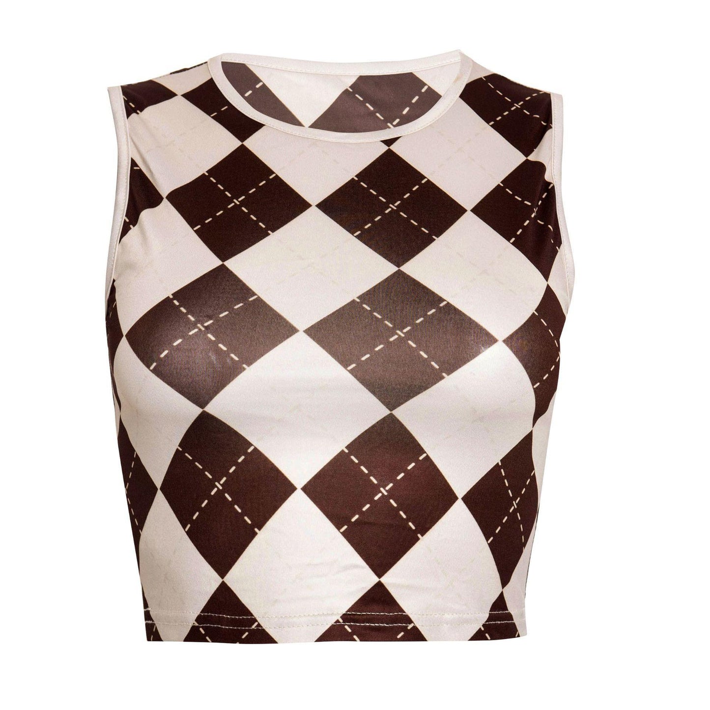 Slim Fit Sleeveless Round Neck