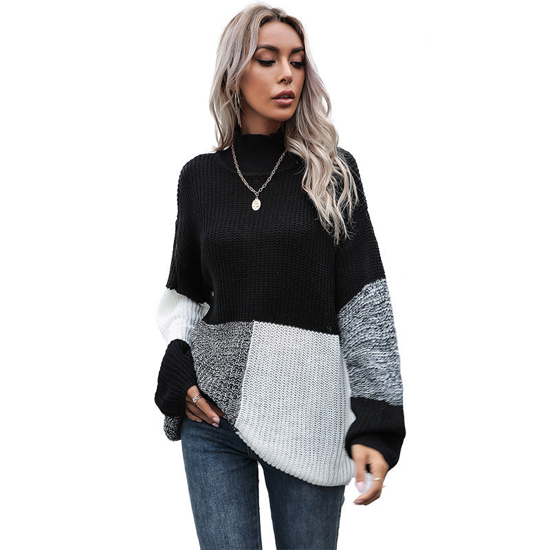 Leisure Half High Neck Long Sleeve Pullover Shirt