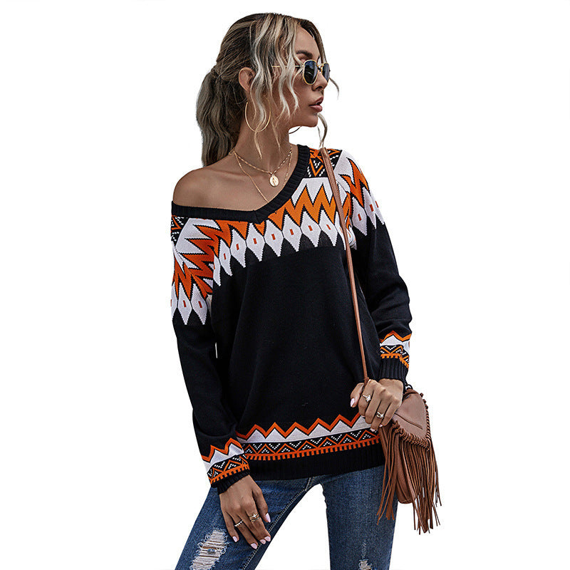 Leisure V Neck Long Sleeve Pullover Shirt