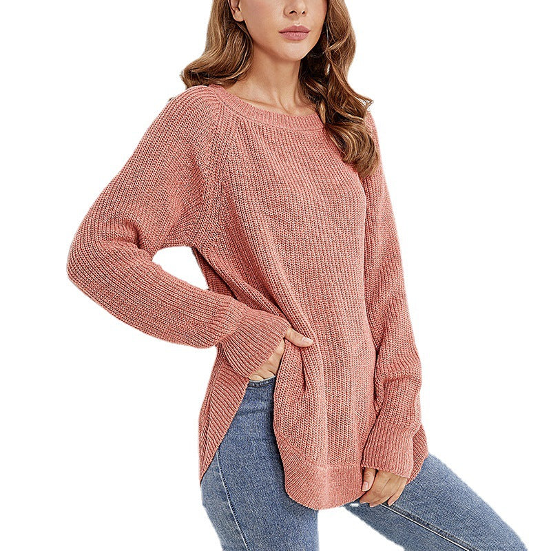 Leisure Round Neck Long Sleeve Pullover Shirt