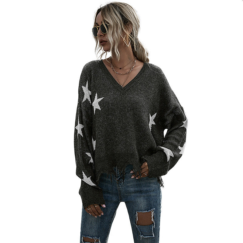 Leisure V Neck Long Sleeve Pullover Shirt