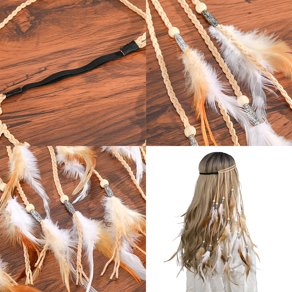 Ancient Feather Hair Band Of Bohemian Ethnic Dance Tribe
