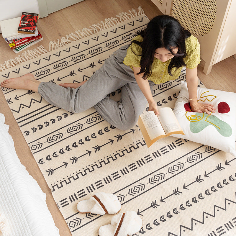 Bedroom Ethnic Style Cotton And Linen Bedside Blanket