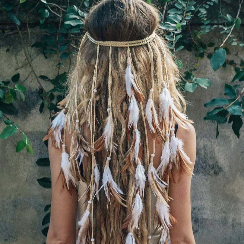 Ancient Feather Hair Band Of Bohemian Ethnic Dance Tribe