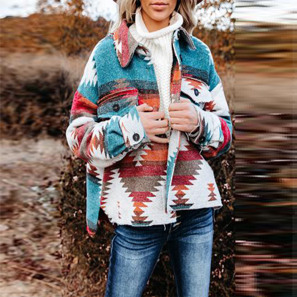 Autumn And Winter New Retro Ethnic Geometry