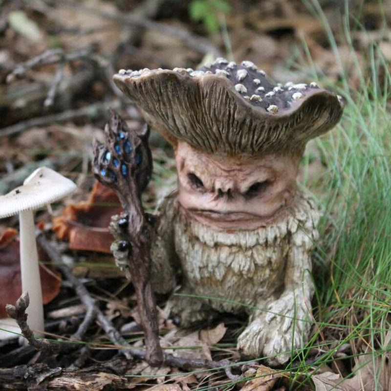 Fairy Mushroom Monster Shaman Wizard Troll Resin Garden Ornament Yard Lawn Outdoor Decor MUMR999
