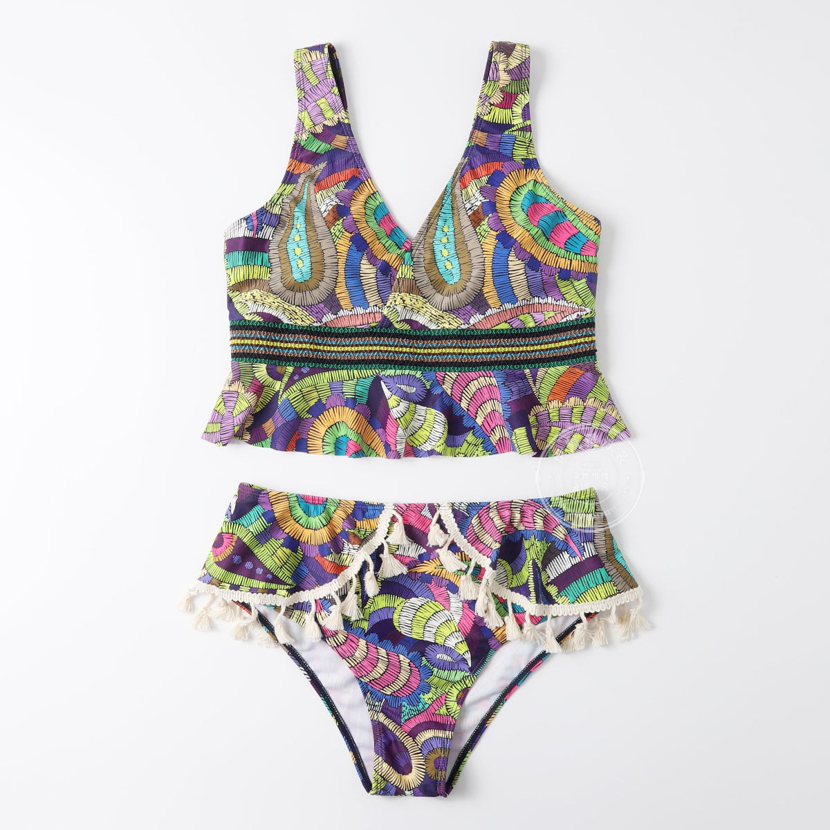 Fashion Personality Ethnic Pattern Conservative Bikini