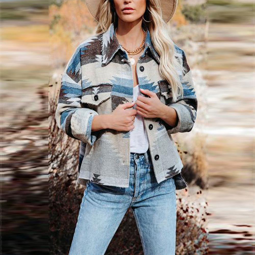 Autumn And Winter New Retro Ethnic Geometry