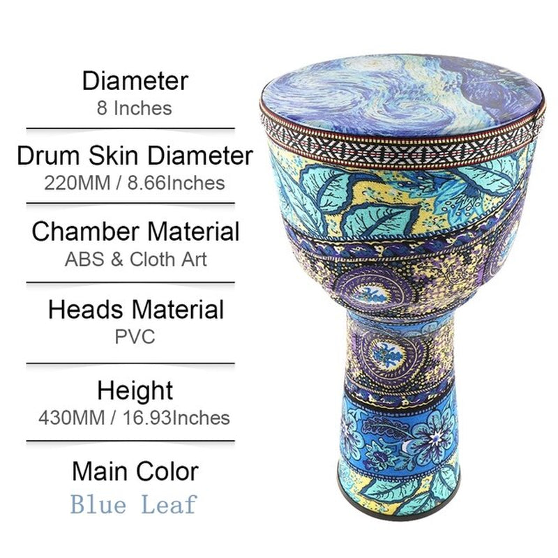 Drums 8 Inch African Djembe Drum Colorful Cloth Art ABS Barrel PVC Skin Children Hand Drum Percussion Instruments