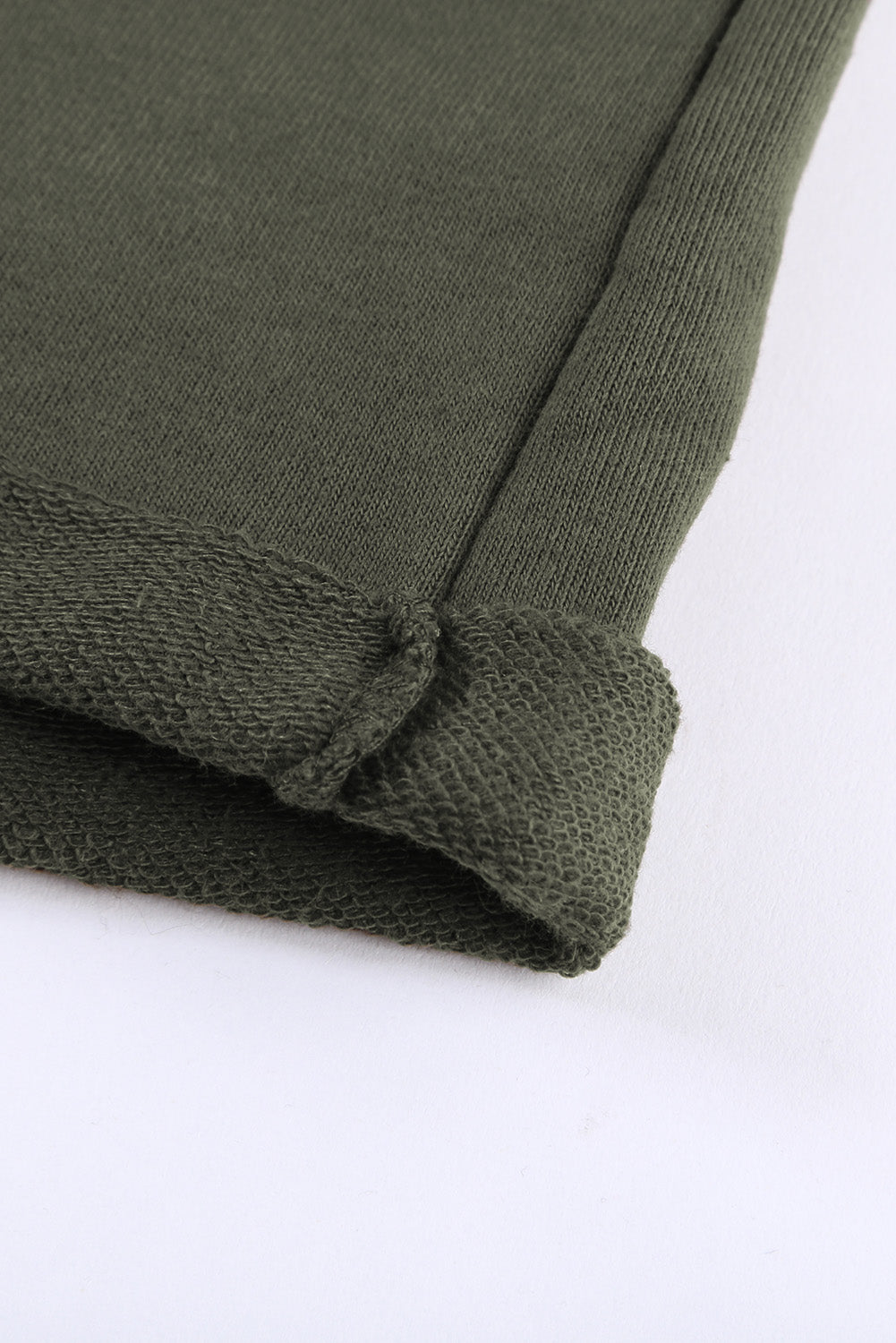 Tie Waist Side Pockets Cuffed Lounge Shorts