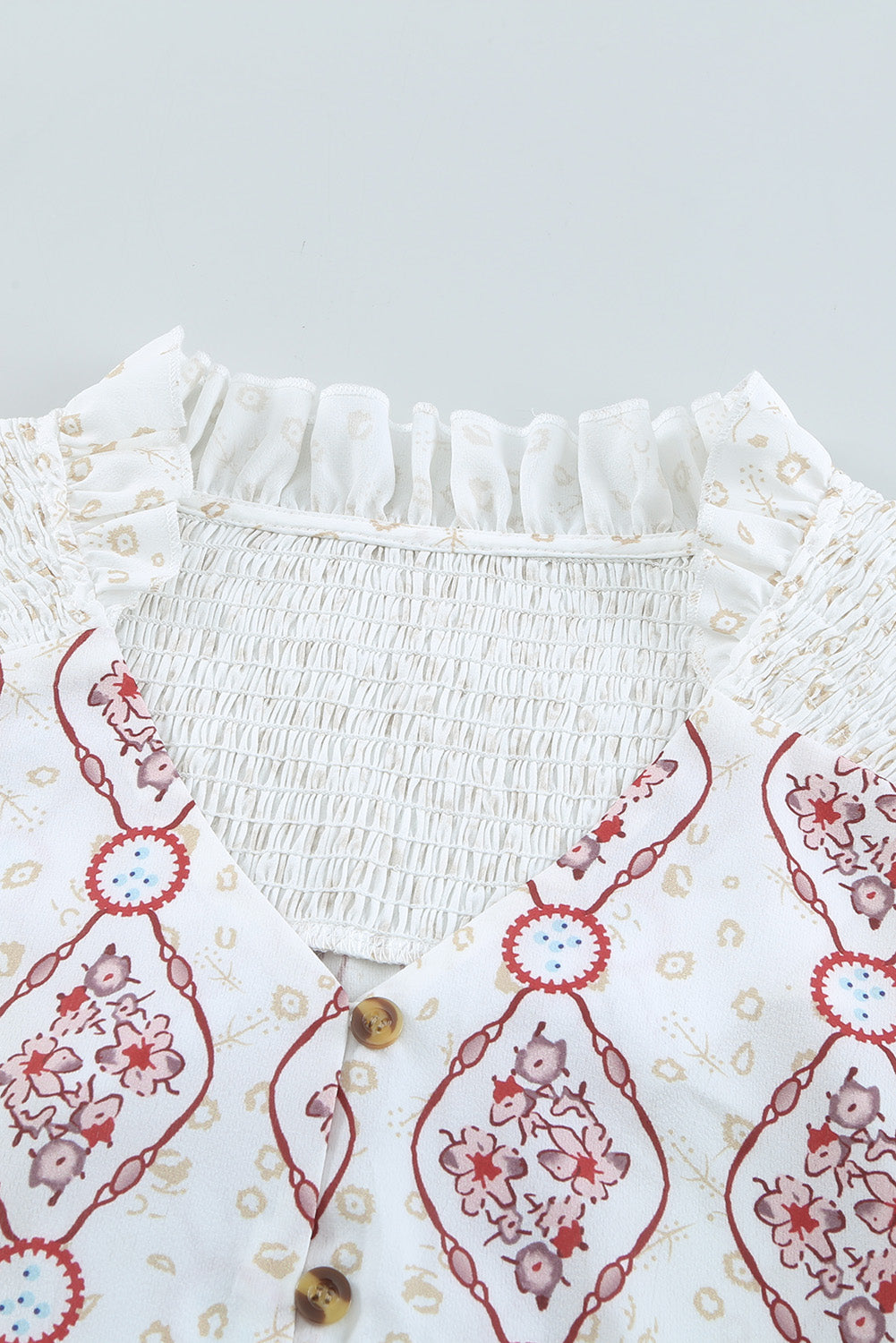 Floral Print Button-up Slim-fit Long Sleeve Shirt