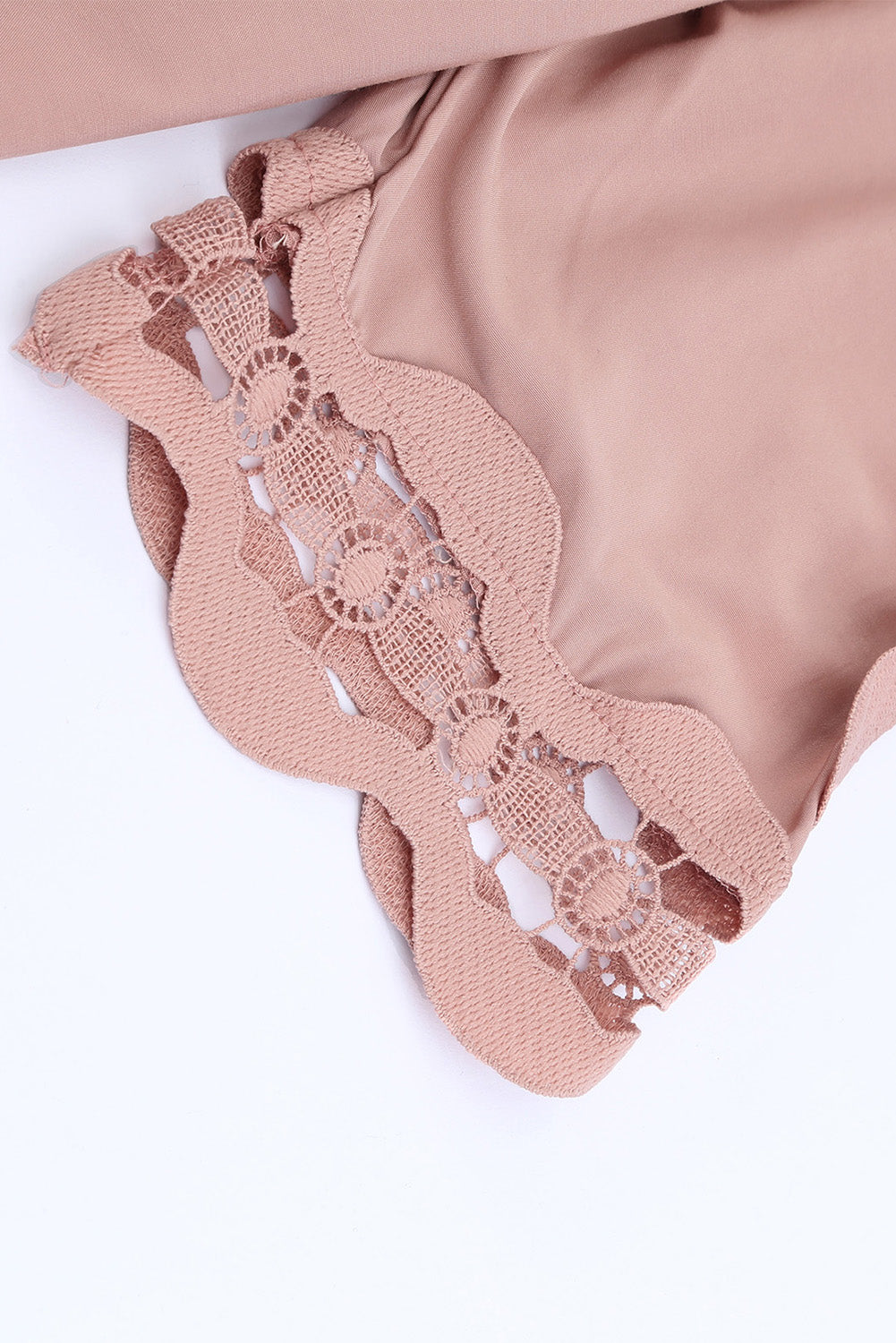 Green Drak Green Crochet Trim Hollow-out Blouse