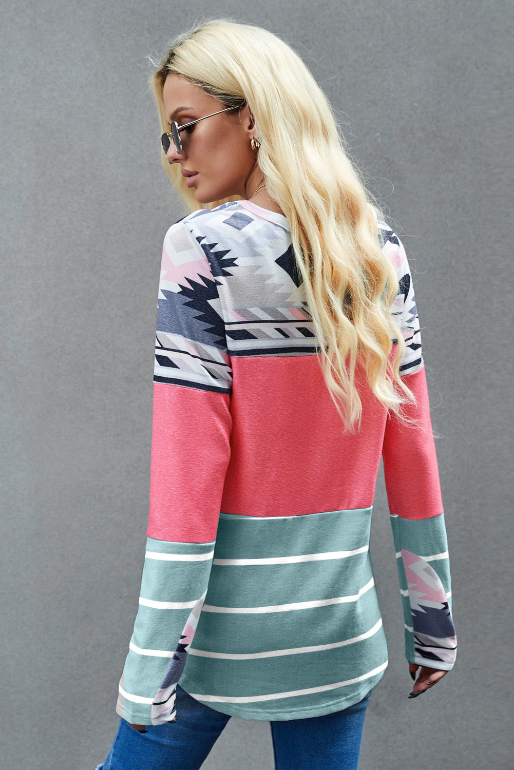 Tribal Striped Long Sleeve T-shirt