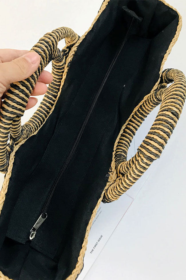 Vintage Straw Woven Vacation Hand Bag