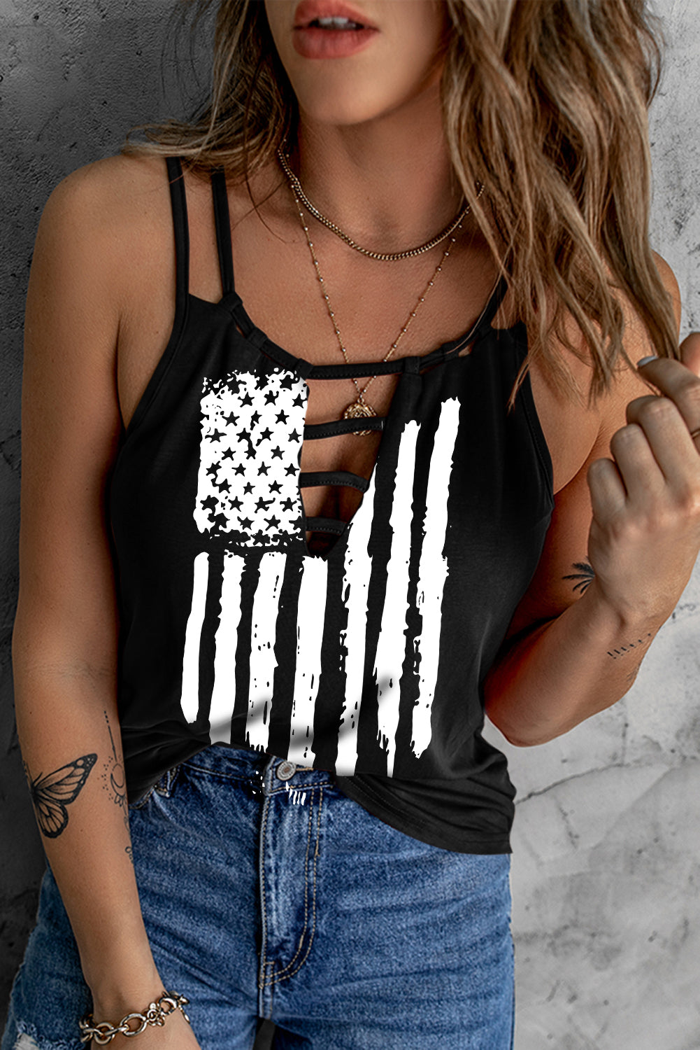Ladder Hollow-out Tank Top