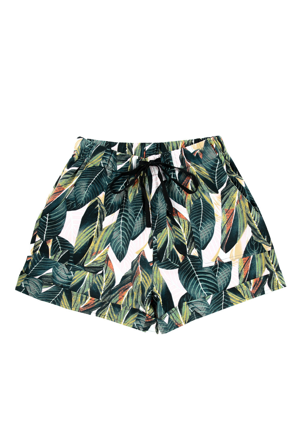 Print Drawstring Casual Elastic Waist Pocketed Shorts