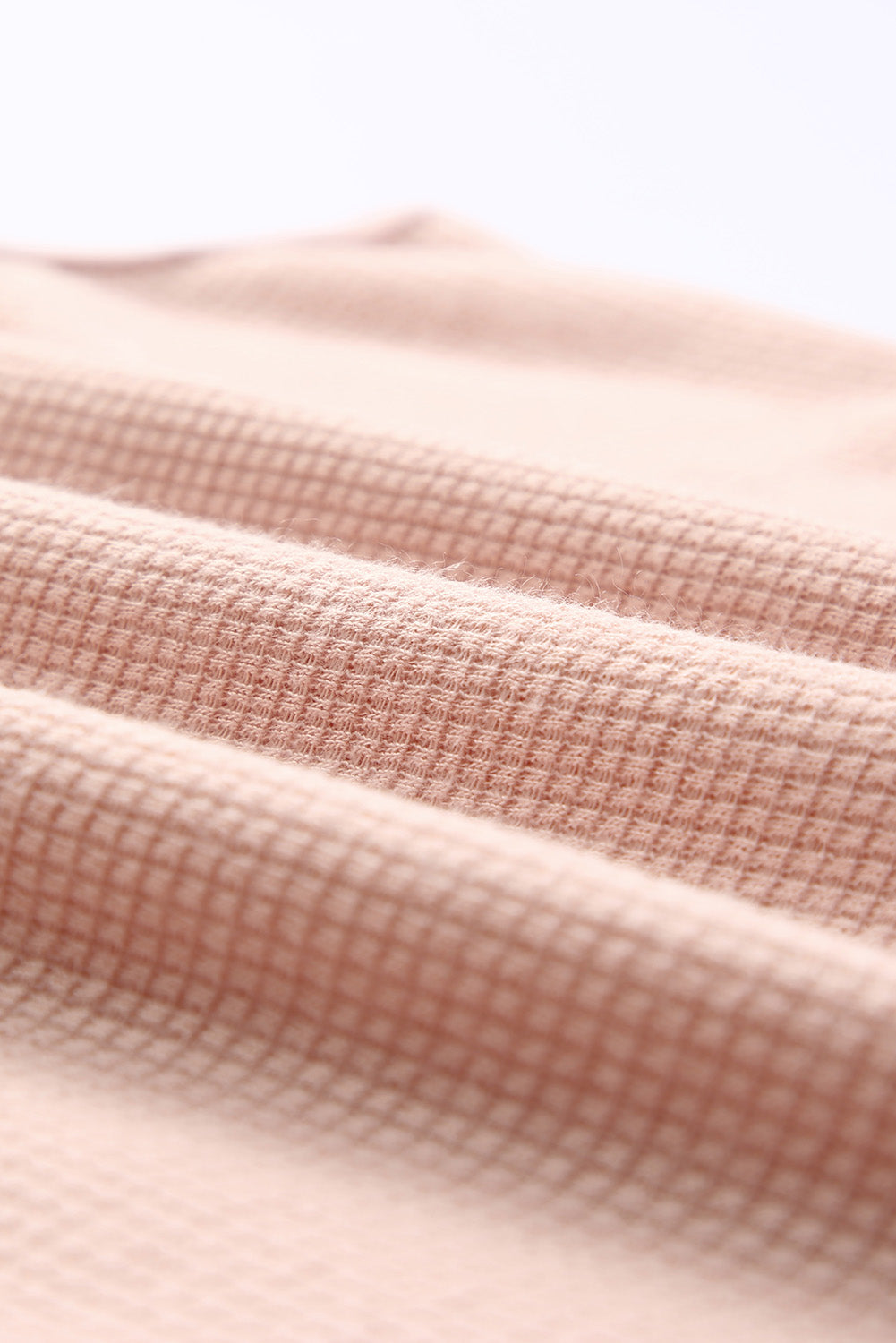 Pink Plain Waffle Knit U Neck Tank Top