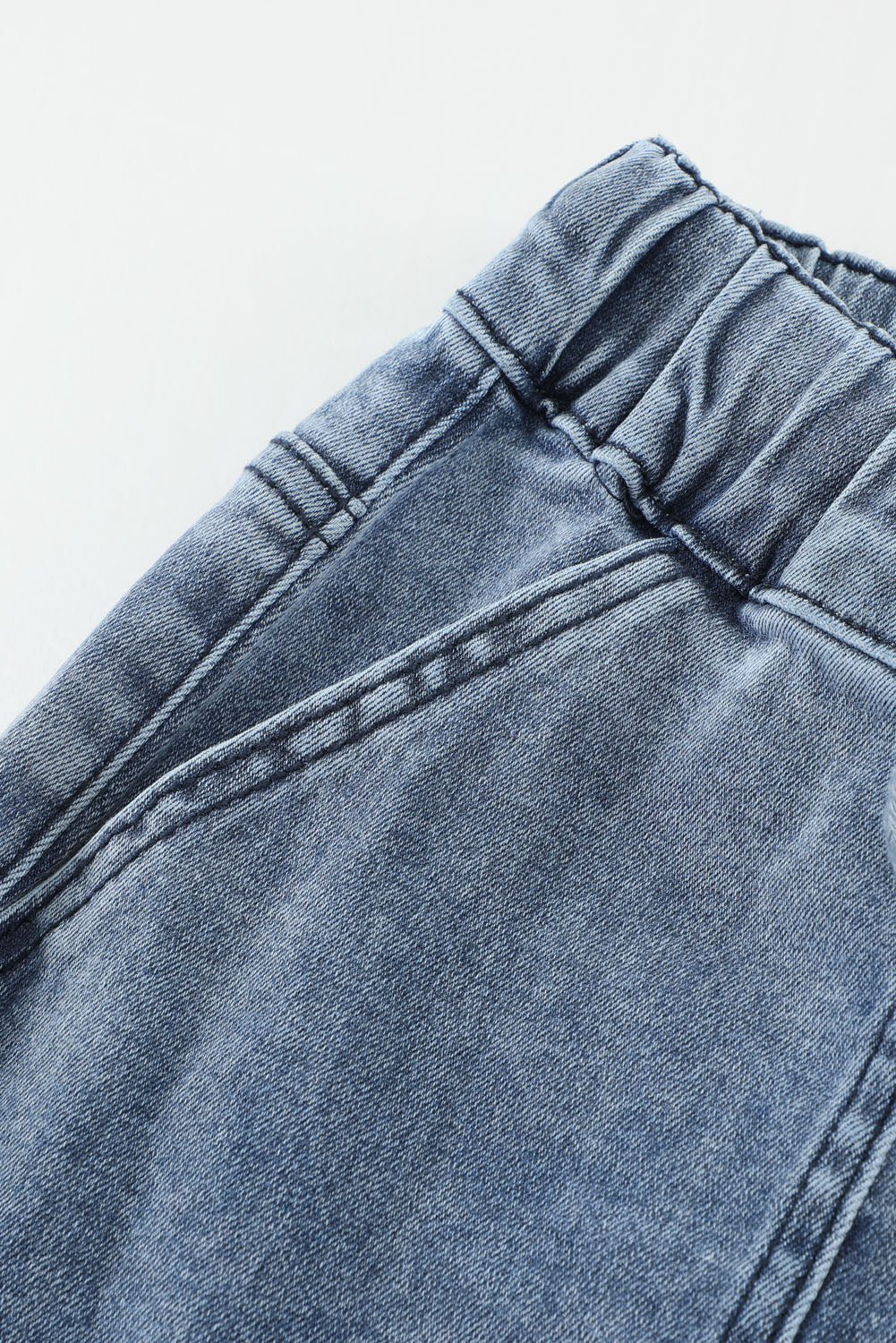 Drawstring High Waist Daisy Patches Straight Leg Jeans