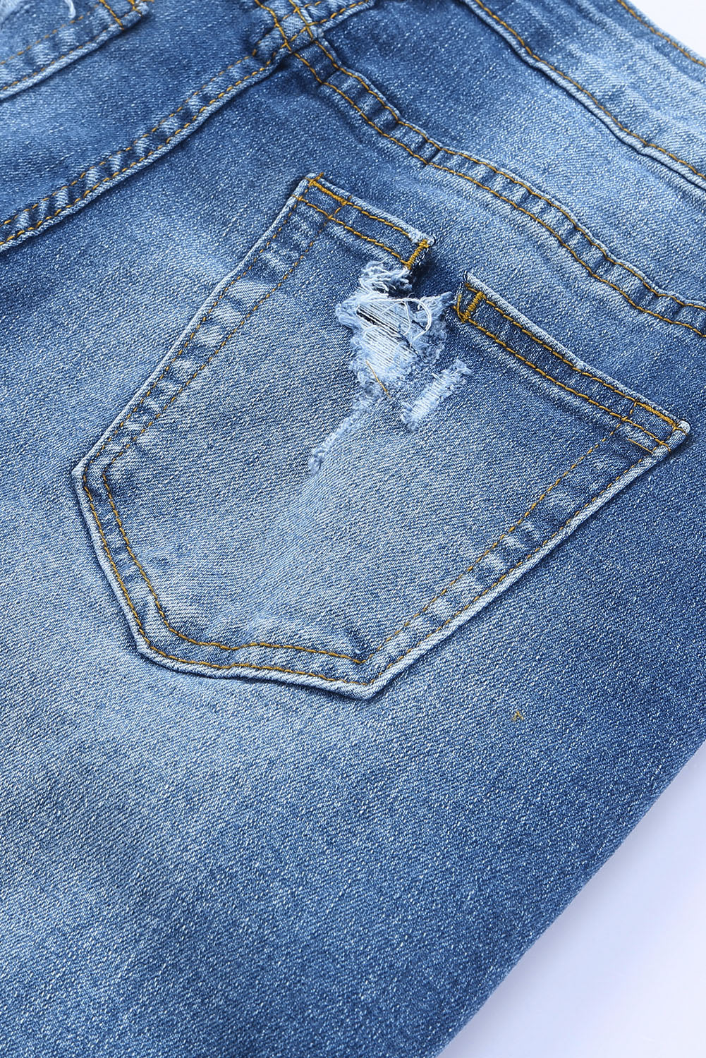 Distressed Straight Leg High Waist Jeans