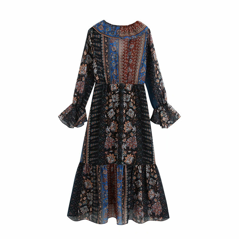 Patchwork printed dress