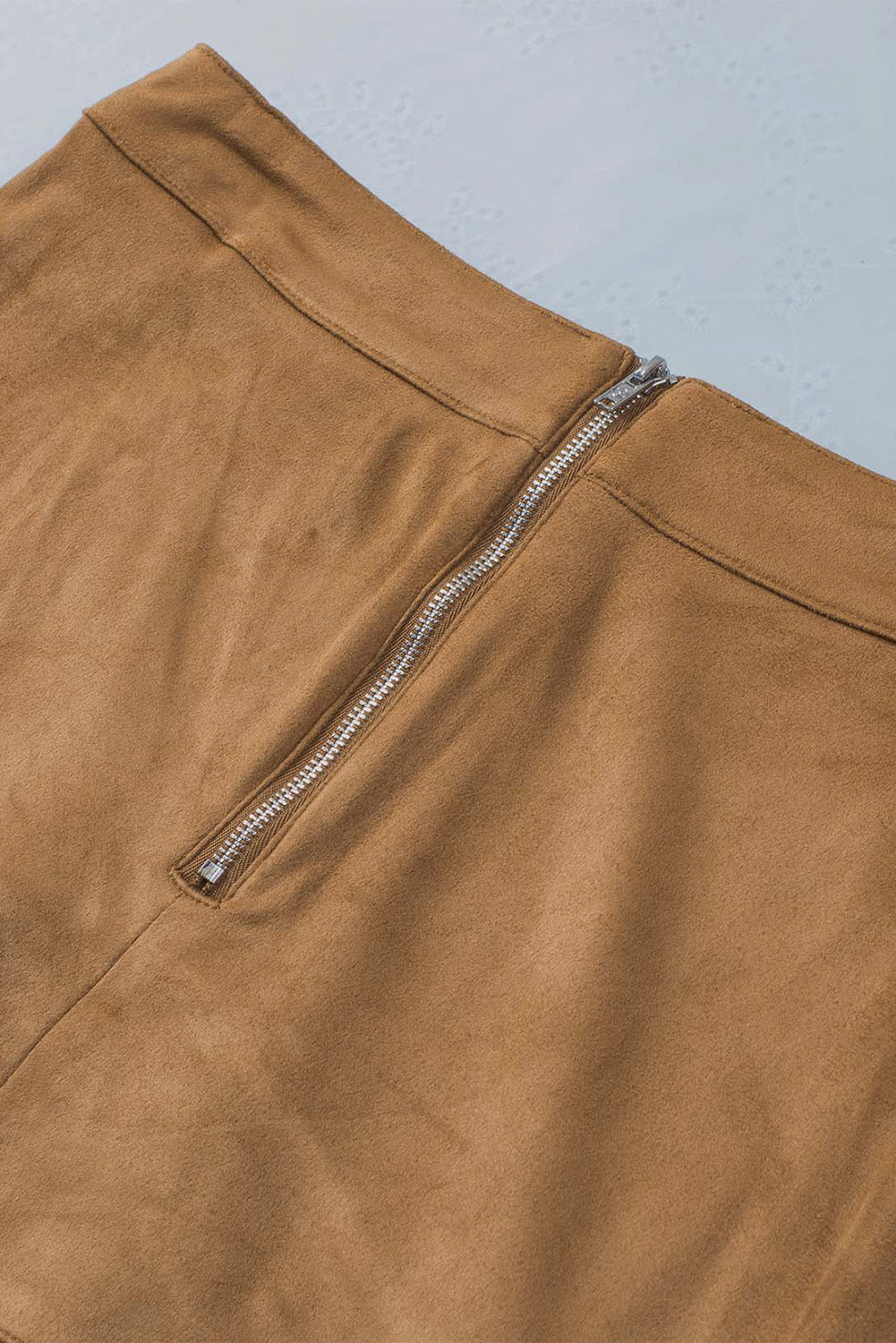 Tassel Zipped Pockets High Waist Mini Skirt