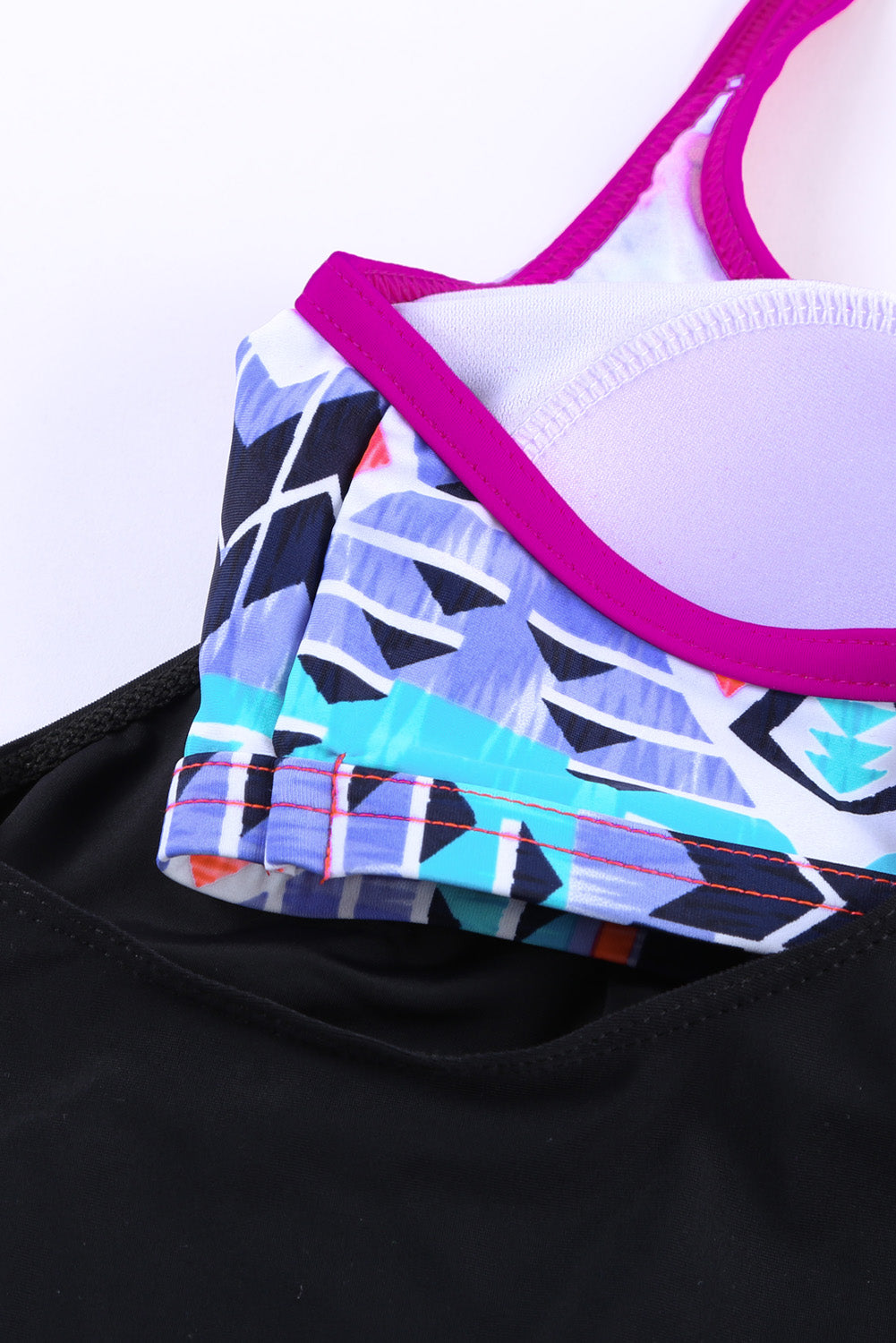 Plants Printed Lined Tankini Swimsuit