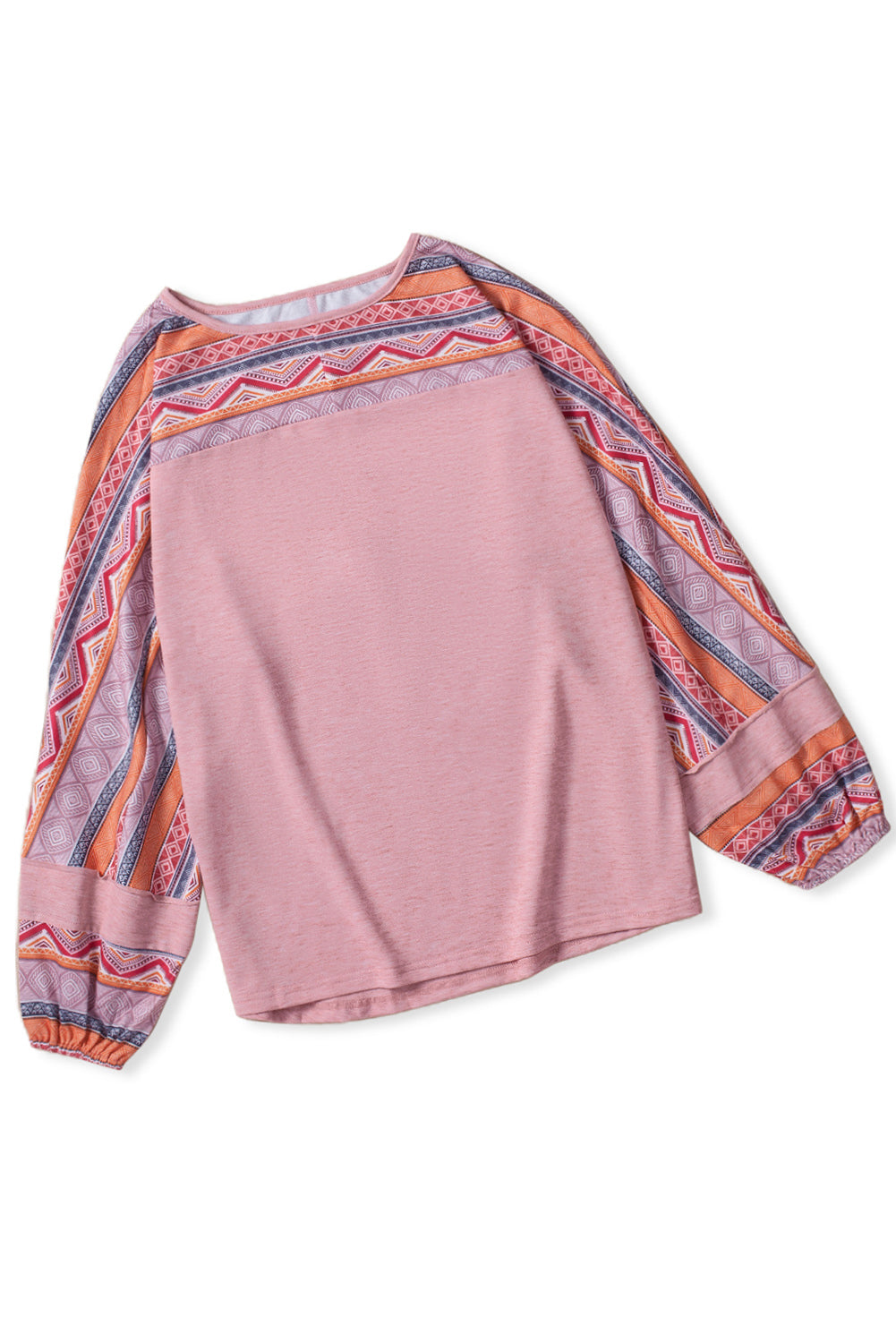 Geometric Print Raglan Sleeve Blouse