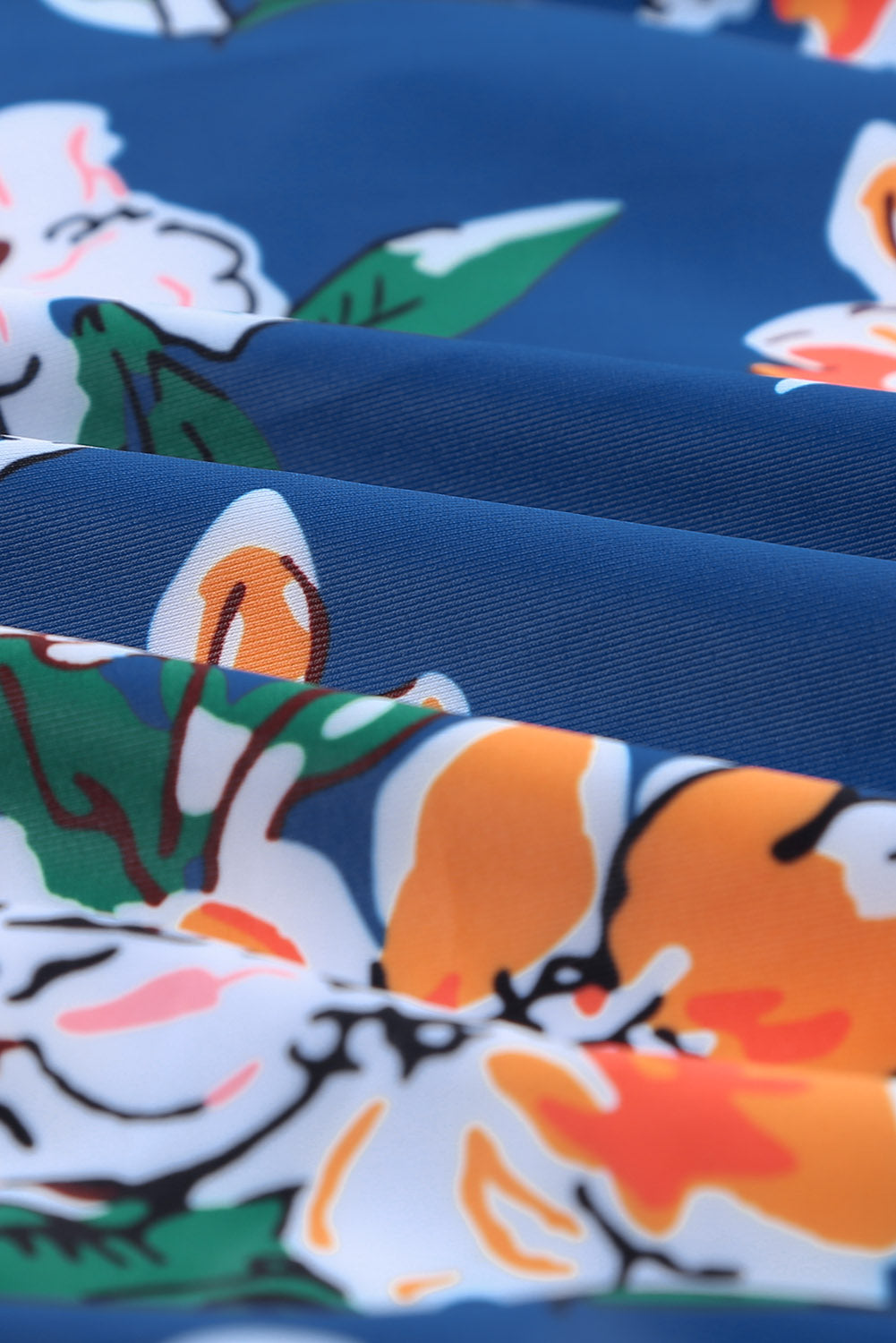 Floral Print Criss Cross U-neck One-piece Swimsuit