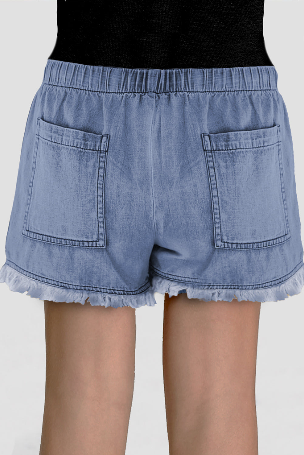 Casual Pocketed Frayed Denim Shorts