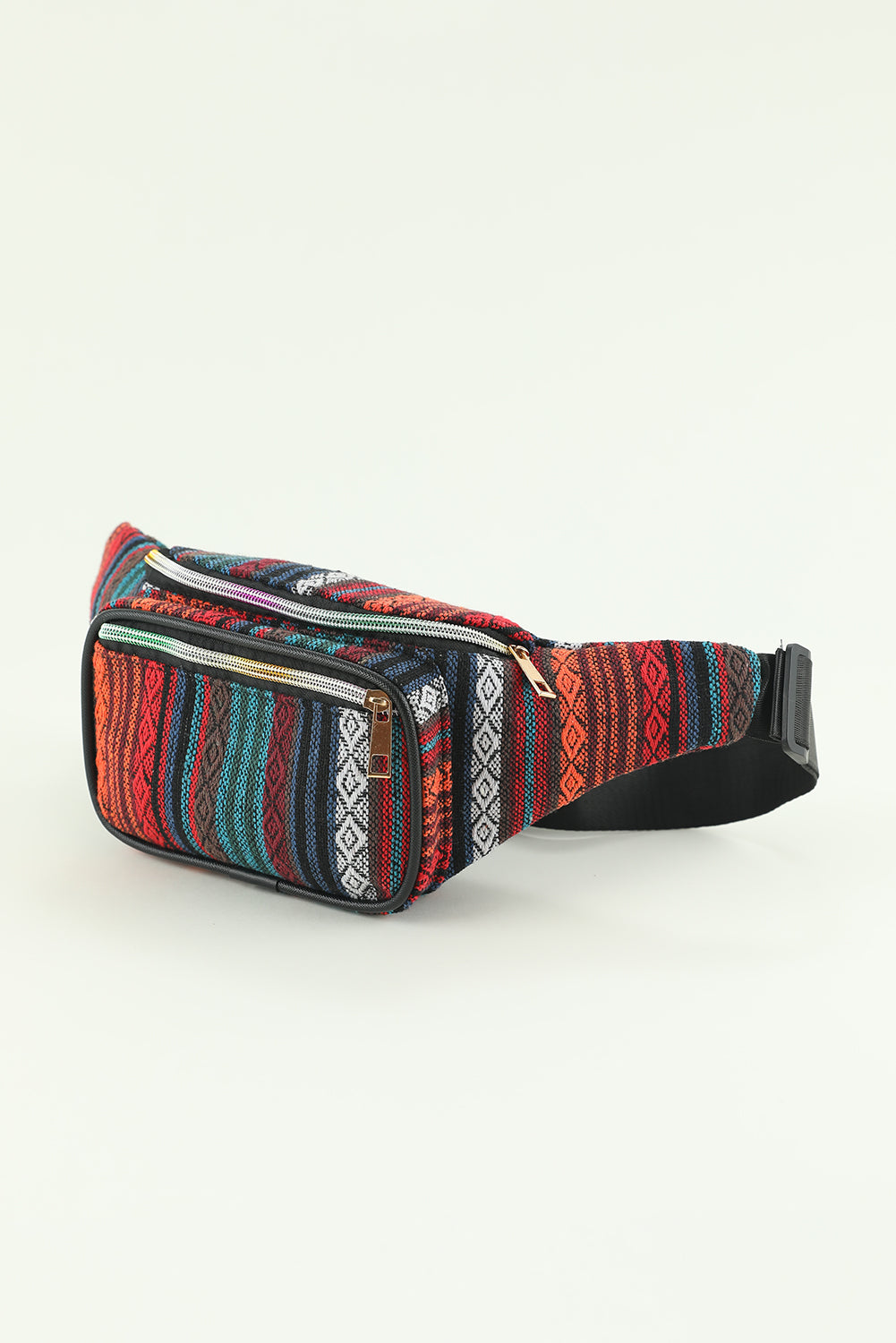 Multicolor Tribal Striped Pattern Waist Bag