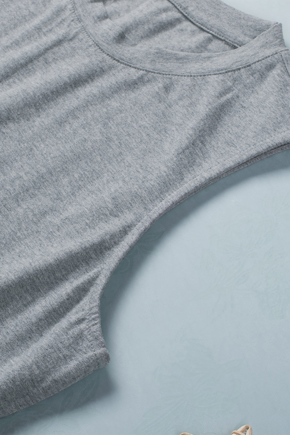 Crew Neck Tank and Drawstring Ruffled Shorts Lounge Set