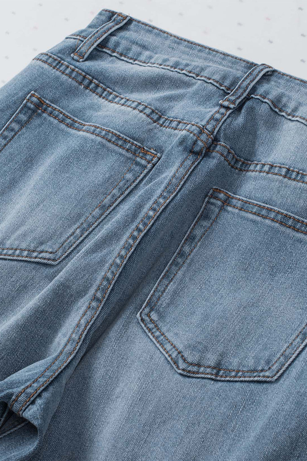 Distressed Ripped Slits Wide Leg Jeans