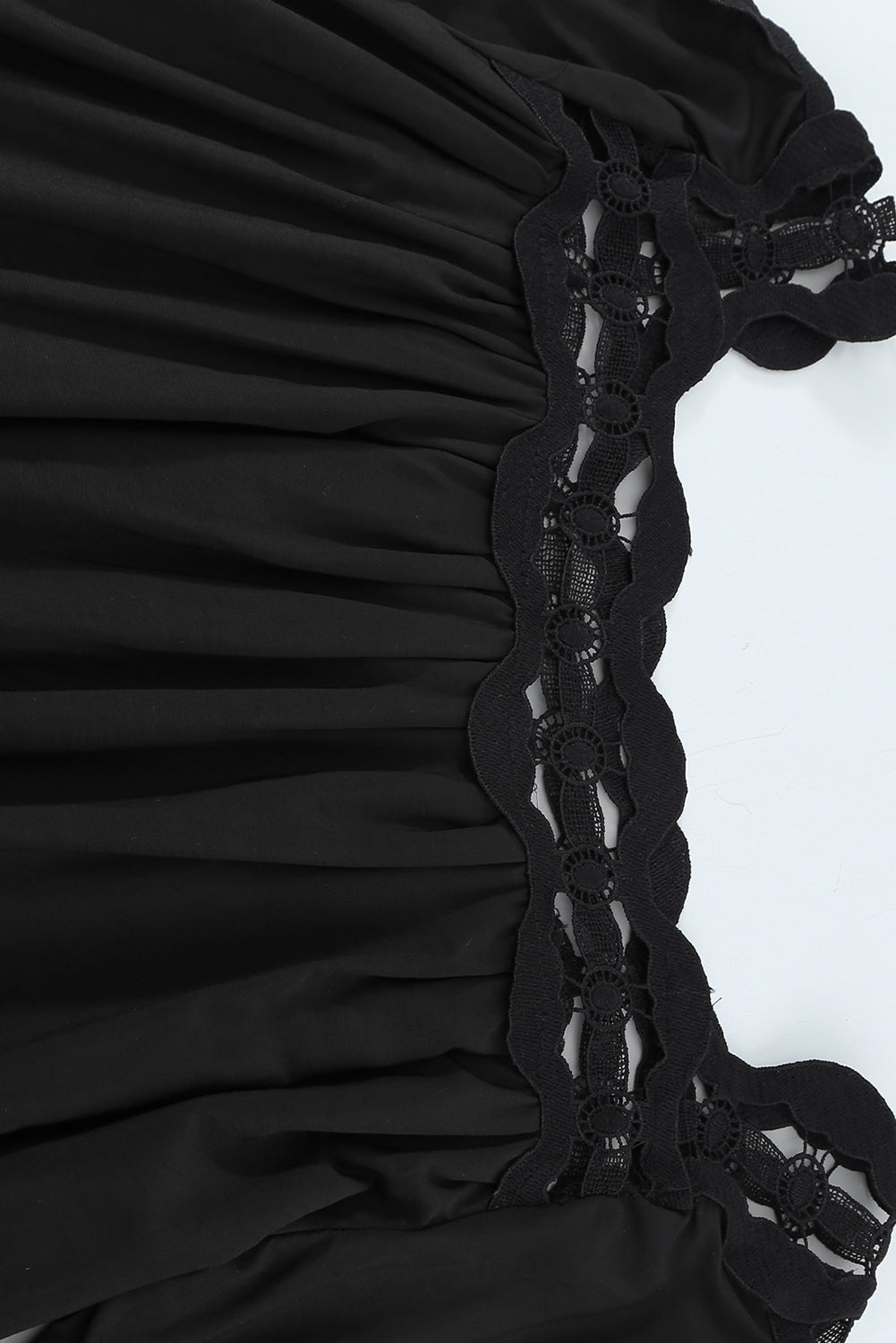 Green Drak Green Crochet Trim Hollow-out Blouse