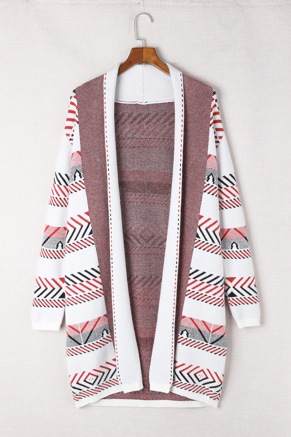 Open Front Draped Geometric Cardigan