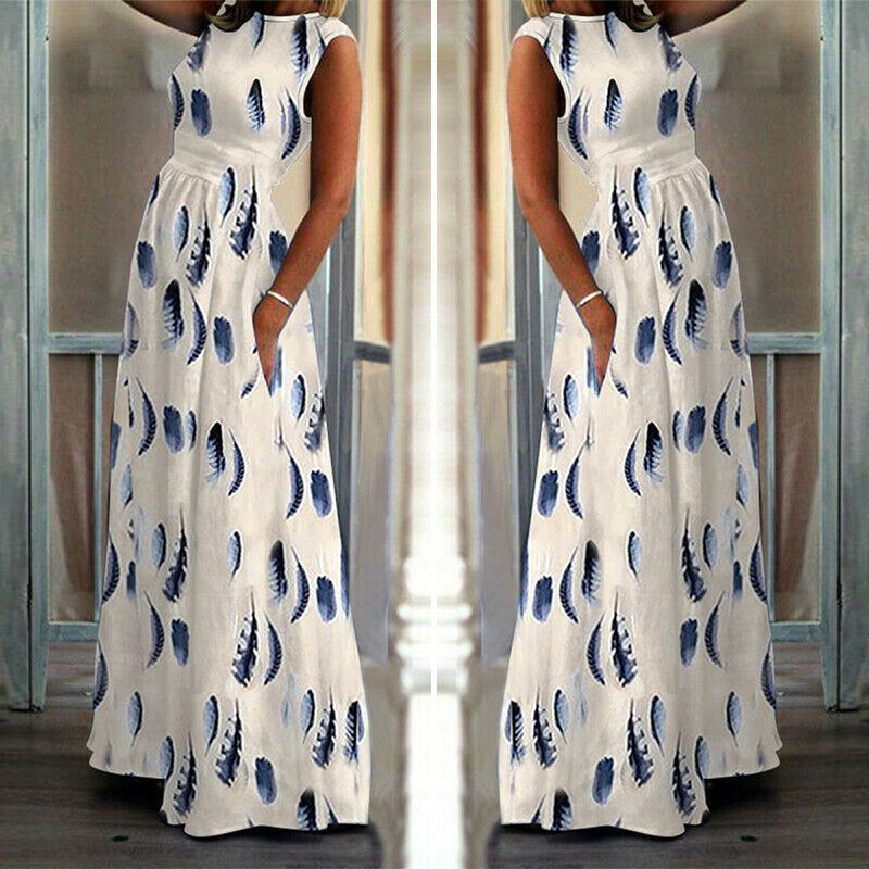 Maternity Dress Pregnant O-Neck Print