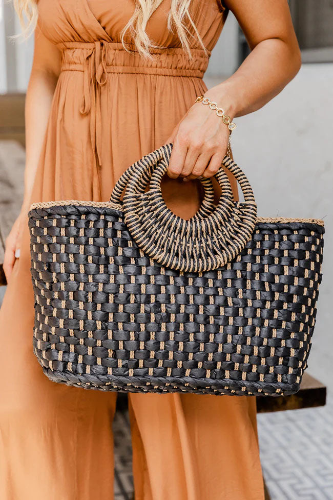 Vintage Straw Woven Vacation Hand Bag